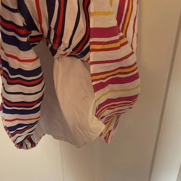 Parker - Isadora Striped Peplum Skater Dress - Size 4 - Pink/Yellow/White - GUC! - Picture 6 of 7